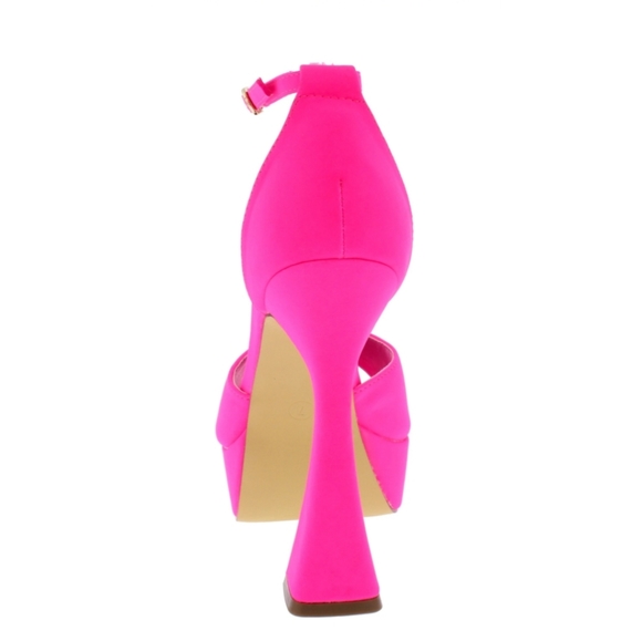Dolls Kill | Shoes | Sexy Pink Neon Flared Platform Heels | Poshmark